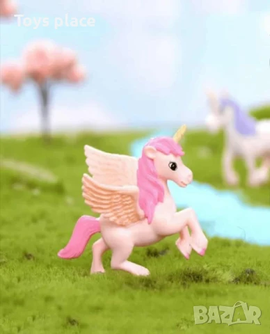 Комплект фигурки за торта еднорог, пластмасови фигурки , снимка 5 - Фигурки - 50723037