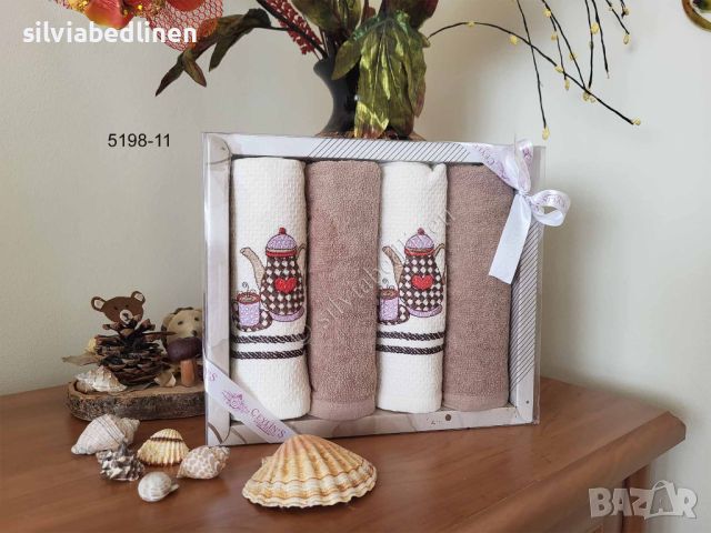 Подаръчни комплекти памучни кърпи за дома, снимка 5 - Хавлиени кърпи - 45606036