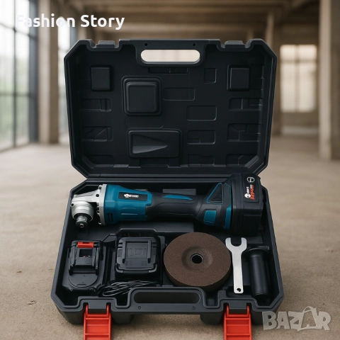 Акумулаторен безчетков ъглошлайф IF Tools AG03 – 36V, 2×4.0Ah батерии, комплект в куфар, снимка 5 - Куфари с инструменти - 51795543