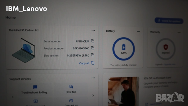 Lenovo X1 Carbon 6 Gen FHD IPS/ i5 8350U / 256GB NVMe /8GB, снимка 9 - Лаптопи за работа - 53738391