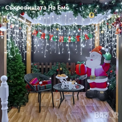 1️⃣2️⃣метра ➖️2️⃣5️⃣ Метра Висящи Коледни Лампи ТИП Завеса Екстериор/ Интериор 8 Режима на Светене, снимка 2 - Други - 52311236