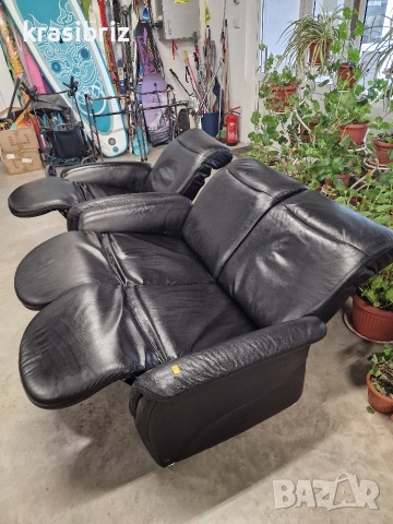 К-т Релаксиращ Диван+Фотьойл Естествена кожа-внос от Германия!, снимка 9 - Дивани и мека мебел - 53944816