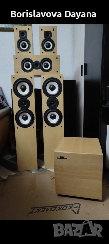 тонколони Évidence Acoustics + активен субуфер Jamo 