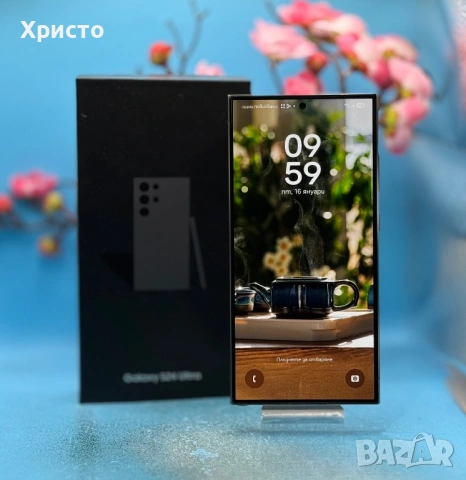 ГАРАНЦИОНЕН!!! Samsung Galaxy S24 Ultra, Dual SIM, 12GB RAM, 256GB, 5G, Titanium Black