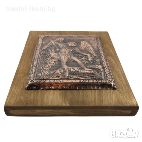 МЕДНА ИКОНА СВЕТИ АРХАНГЕЛ МИХАИЛ, снимка 3 - Икони - 53704438