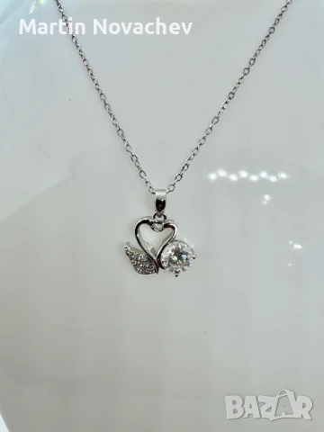 Сребърно колие с мойсанит (Диамант) 1 карат, снимка 8 - Колиета, медальони, синджири - 51370958