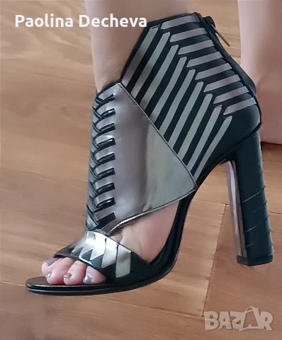 Сандали на ток с каишки от марката Robert Clergerie Paris, снимка 7 - Сандали - 51952044