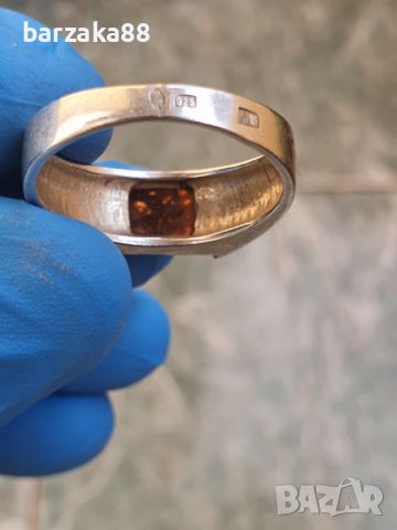 Сребърен пръстен с Кехлибар, снимка 7 - Пръстени - 45729481