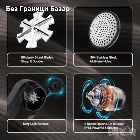 Нов Електрически премахвач на мъх 9W, USB-C, LED дисплей, 2 скорости, снимка 4 - Други стоки за дома - 52307421