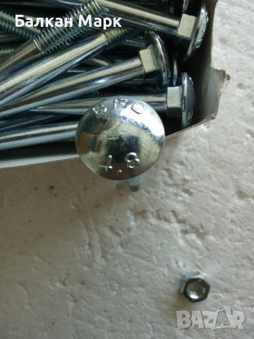 🔩 КОЛАРСКИ болт,болтове С ГАЙКИ M8x 80 мм, кръгла ГЛАВА (SW13), снимка 6 - Строителни материали - 50517645