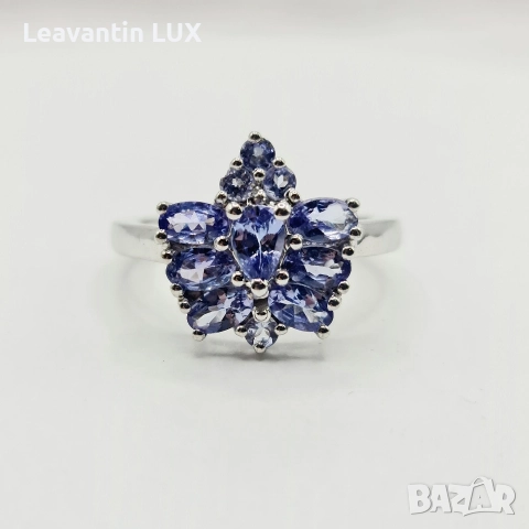 Сребърен пръстен с Танзанит , снимка 2 - Пръстени - 52950823