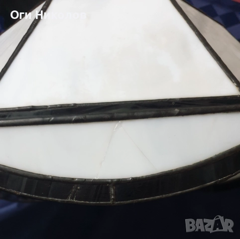 Голям  осмоъгълен полилей тип " Тифани", снимка 6 - Антикварни и старинни предмети - 52423842