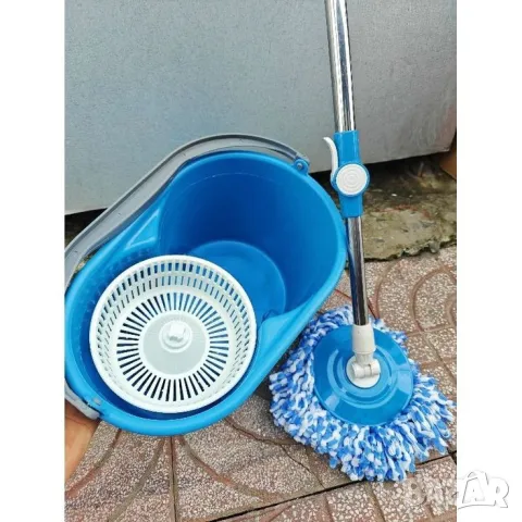 Моп за почистване на под - Spin Mop 360 с центрофуга и висока ефективност

, снимка 1 - Мопове, кофи, четки и метли - 49395838