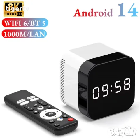 НОВ 8-Ядрен TV Box H96 MAX H728 | Wi-Fi 6 | Android TV 14 | Смарт ТВ