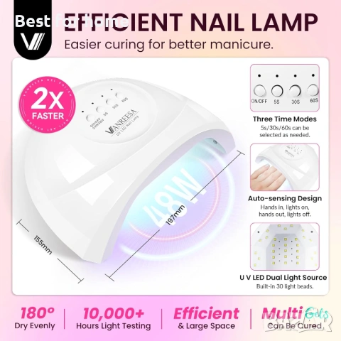 Комплект гел лакове за нокти VANREESA с UV светлина, 36 броя, 20 задължителни цвята, снимка 4 - Други - 53948466