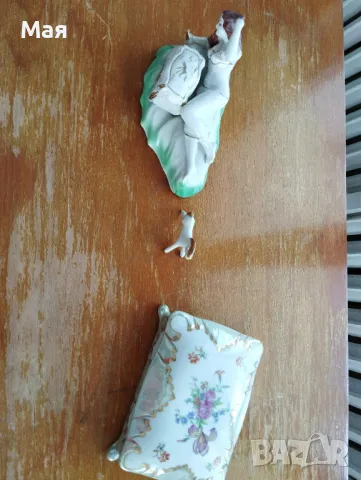 Антика ювелирна порцеланова кутия за бижута, снимка 12 - Антикварни и старинни предмети - 50371247