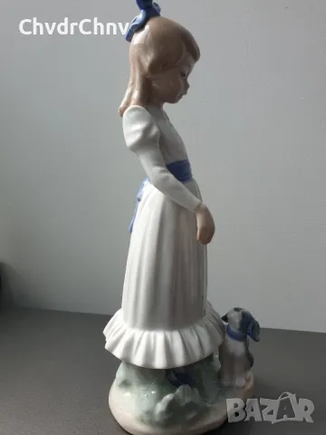 НАО ЛАДРО испанска порцеланова фигура на момиче с кученце/NAO Lladro статуетка 23см, снимка 3 - Колекции - 47509587