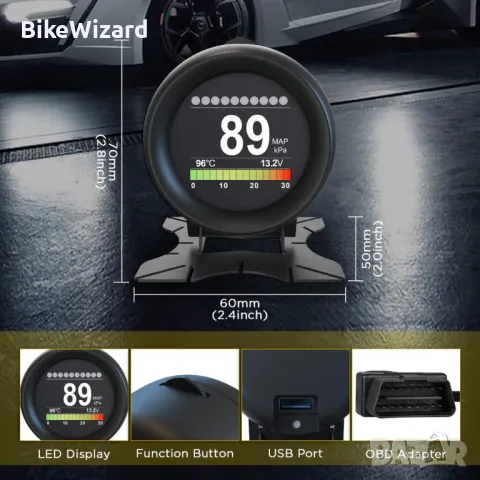 X60 Car HUD Автомобилен Head Up Display Автомобилен OBD2 НОВ, снимка 3 - Аксесоари и консумативи - 48145898