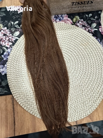 Естествена коса 50см.80гр.с клипси , снимка 3 - Аксесоари за коса - 52392678