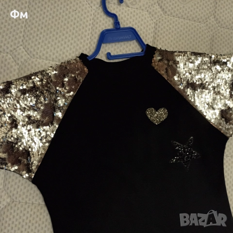 Рокля с пайети и пера., снимка 2 - Рокли - 52775034