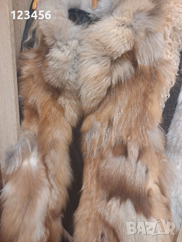 Естествен косъм с качулка и закопчаване, снимка 6 - Елеци - 54087089