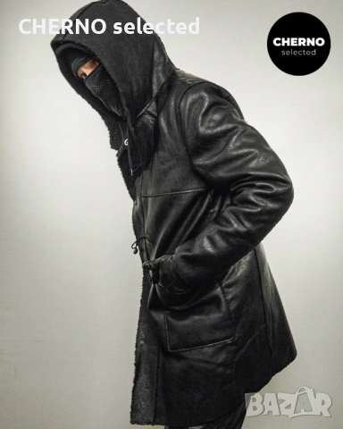 Мъжко дълго шерпа яке • палто тип дъфъл от изкуствена кожа CINQUE Faux Leather Dufflecoat - L , снимка 5 - Якета - 53670123