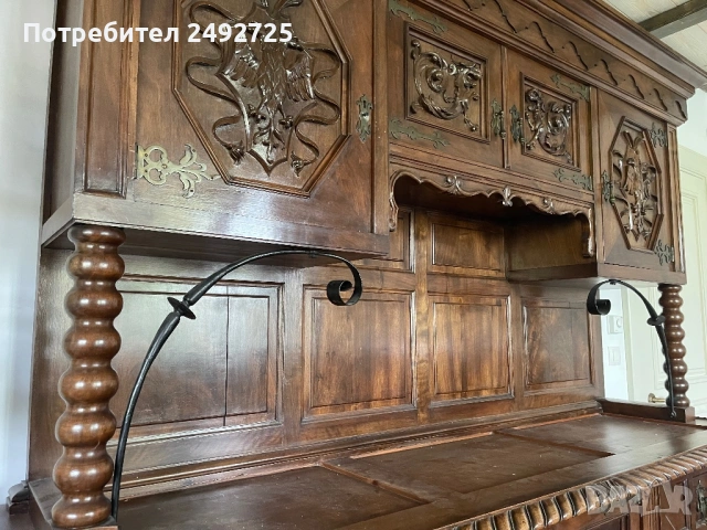 Маса трапезна масив орех и ковано желязо разтяга се , снимка 7 - Маси - 38336484