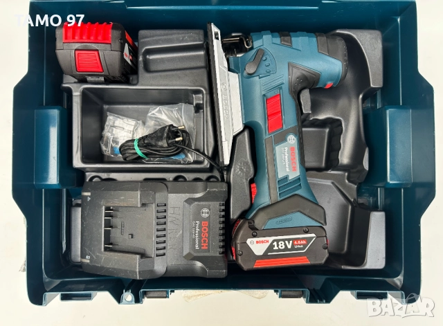 BOSCH GST 18V-Li S - Aкумулаторен прободен трион 2x18V 4.0Ah неразличим от нов!, снимка 2 - Триони и циркуляри - 52888242