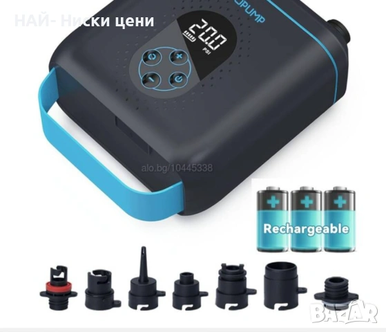 TPS260 20PSI акумулаторна помпа, двустепеннa за лодки, каяци и палатки