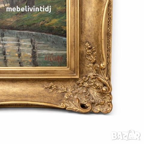 Маслена картина – пейзаж в стила на Английското училище, снимка 2 - Картини - 53639906