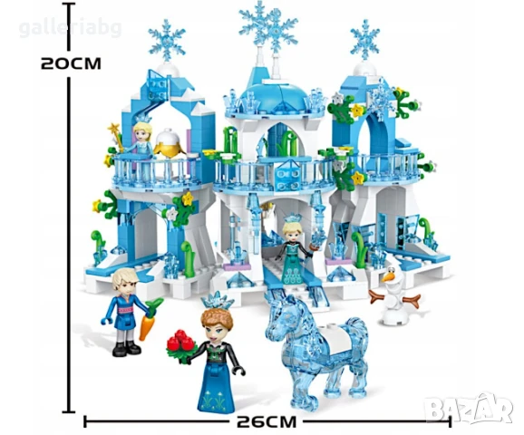 Снежен замък с 6 фигурки – 504 части, тип Lego Frozen стил, снимка 5 - Конструктори - 48228513