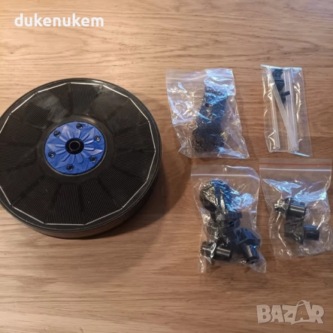 Соларен фонтан 3.5W, LED осветление, батерия 2200 mAh, 7 дюзи, снимка 7 - Градински мебели, декорация  - 52558939