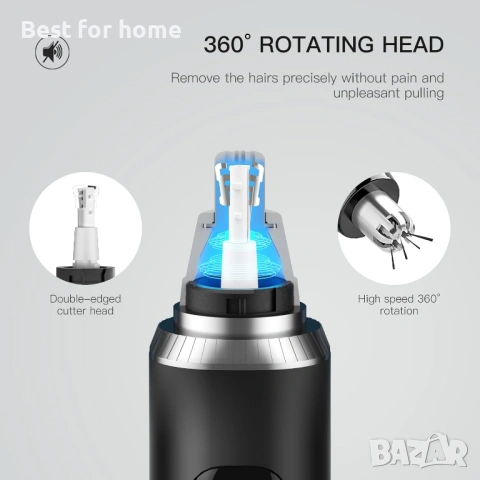 Професионален безболезнен тример за нос и уши, снимка 6 - Друга електроника - 53259251