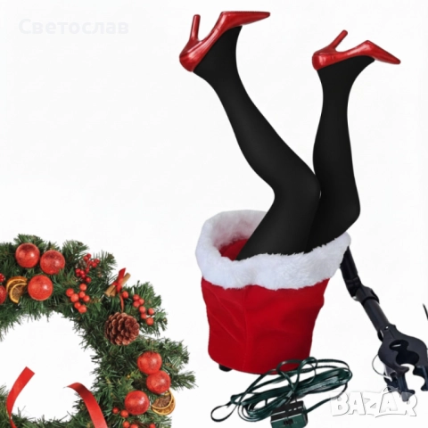 🎄✨ Коледна светеща декорация – Снежанка в чувала с движещи се крака ✨🎄, снимка 3 - Декорация за дома - 52771052