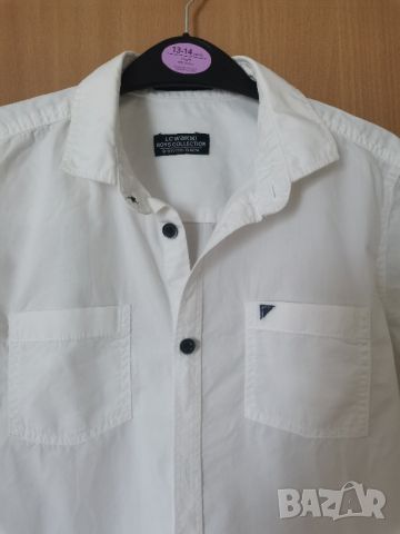 Бяла риза с къс ръкав за момче на LC Waikiki 8 - 9 год 128 - 134см, снимка 1 - Детски ризи - 45535563