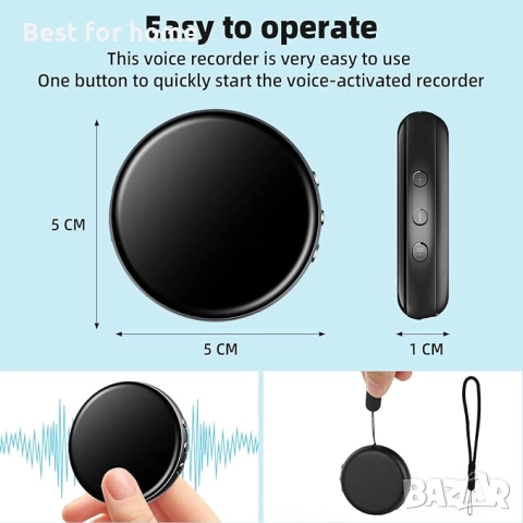 Мини диктофон с 64GB памет и метален корпус, намаляване на шума, снимка 4 - Запалки - 52526776
