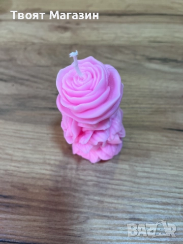 Свежа свещ във формата на роза в розов и червен Цвят, снимка 9 - Подаръци за рожден ден - 52681113