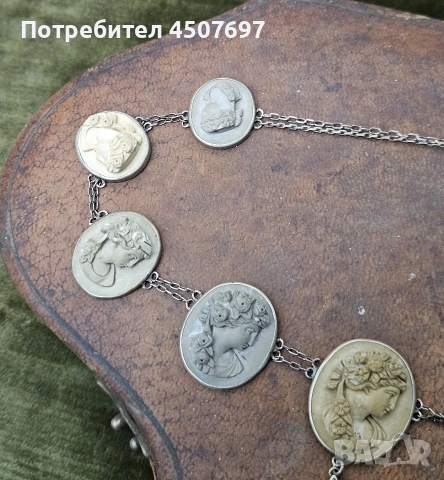 Антично Колие от камеи от лава., снимка 3 - Колиета, медальони, синджири - 53089455