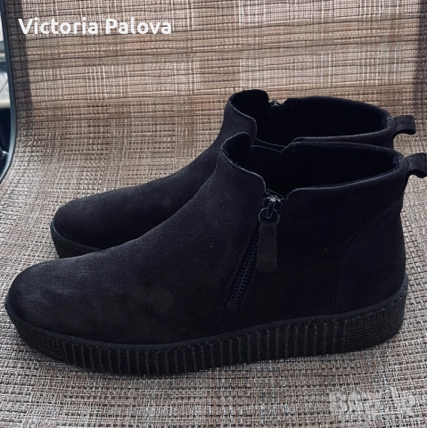 Оригинални велурени CHELSEA боти, GABOR LOURDES, снимка 5 - Дамски боти - 52878852