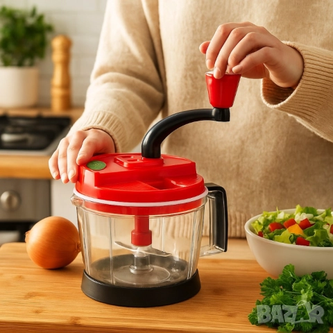 Мултифункционален кухненски чопър 2L – Смила, нарязва и миксира само с едно завъртане, снимка 7 - Други - 51948249