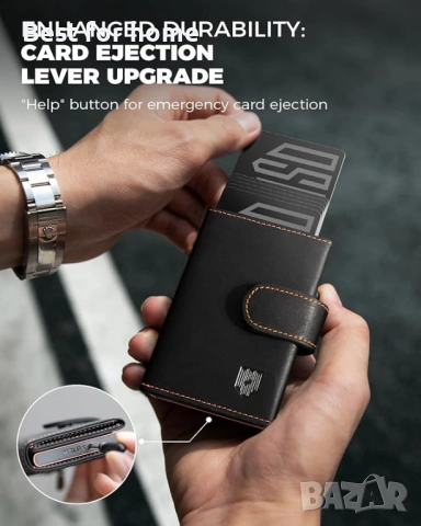 Портфейл AirTag от естествена кожа с RFID блокиране, снимка 2 - Портфейли, портмонета - 53932815