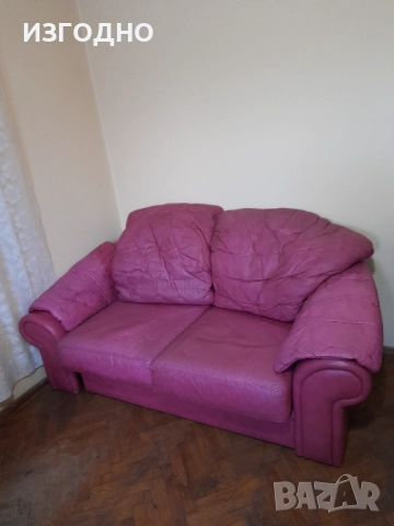 С КОМЕНТАР ОТ ЕСТЕСТВЕНА КОЖА*КОЖЕН ДИВАН ДВОЕН, снимка 2 - Дивани и мека мебел - 51766193