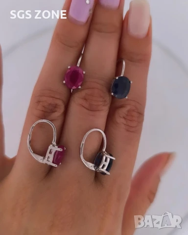 СРЕБЪРНИ ОБЕЦИ С РУБИН, САПФИР, ИЗУМРУД 