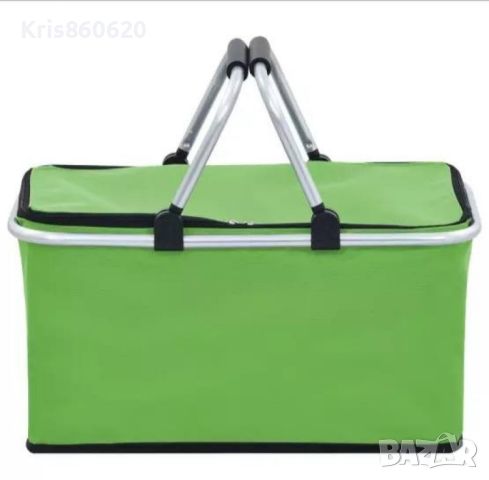 Сгъваема хладилна чанта ,кошница за плаж и къмпинг с дръжки, снимка 1 - Хладилни чанти - 46467244