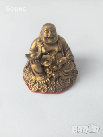 Красив смеещ се Буда (Хотей) от месинг