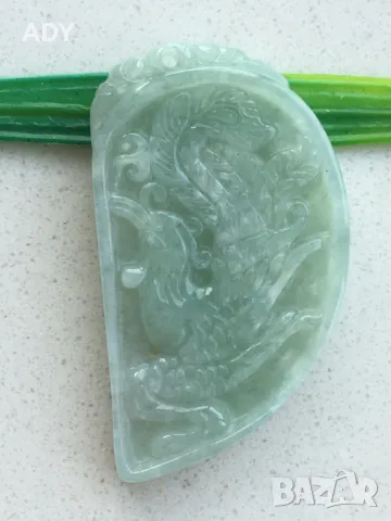 ЕСТЕСТВЕН НЕФРИТ  -АМУЛЕТ, ВИСУЛКА - ФЕНИКС, снимка 2 - Други - 50042822