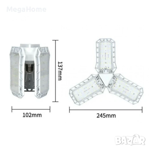 Професионална сгъваема лампа за отглеждане на растения 45W, E27, снимка 6 - Настолни лампи - 53243132