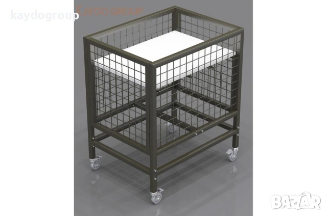НОВО! Наличен! Промо кош подсилен с колела R7016 тъмно сив 80/60/85