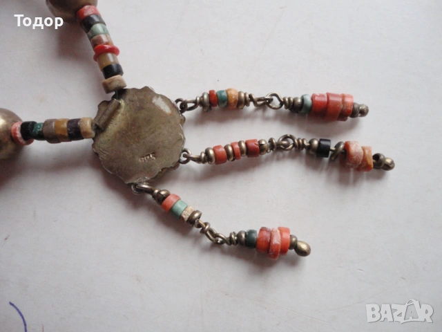 Уникално позлатено сребърно колие с камъни 925, снимка 5 - Колиета, медальони, синджири - 54082202