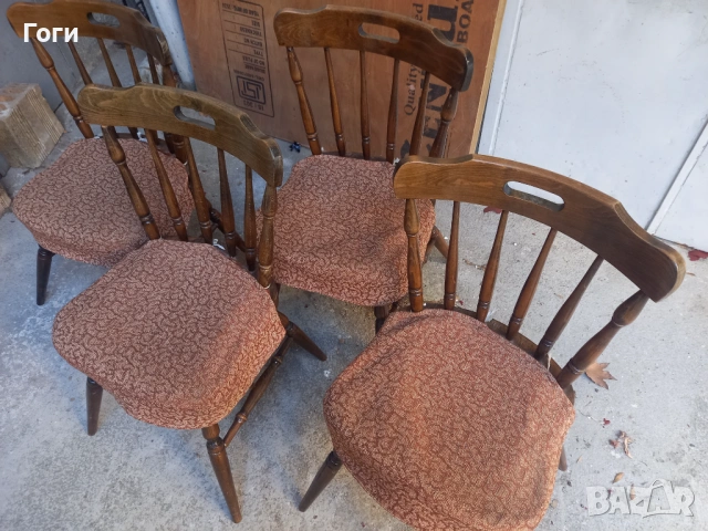 Старинни столове за маса 4 броя, снимка 3 - Столове - 53112364